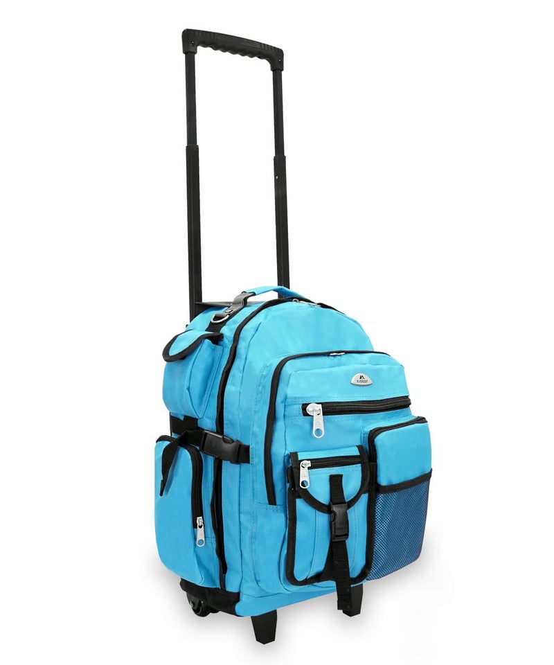 Everest Deluxe Wheeled Backpack, Turquoise, One Size - Image 2